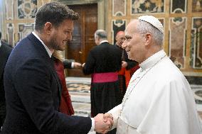 Pope Leo XIV Meets Michael Buble - Vatican