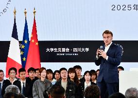 Macron Visits Sichuan University - China