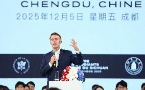 Macron Visits Sichuan University - China