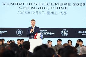 Macron Visits Sichuan University - China