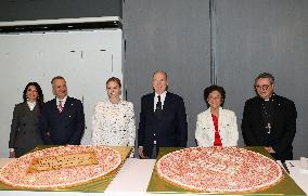 NO TABLOIDS - Prince Albert and Princess Charlene with Friendship Group of Monegasque Elders - Monaco