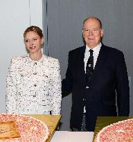NO TABLOIDS - Prince Albert and Princess Charlene with Friendship Group of Monegasque Elders - Monaco