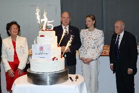 NO TABLOIDS - Prince Albert and Princess Charlene with Friendship Group of Monegasque Elders - Monaco