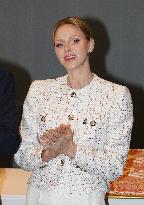 NO TABLOIDS - Prince Albert and Princess Charlene with Friendship Group of Monegasque Elders - Monaco