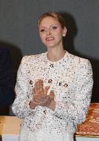 NO TABLOIDS - Prince Albert and Princess Charlene with Friendship Group of Monegasque Elders - Monaco