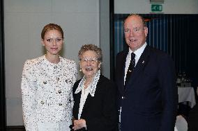 NO TABLOIDS - Prince Albert and Princess Charlene with Friendship Group of Monegasque Elders - Monaco