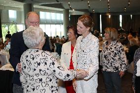 NO TABLOIDS - Prince Albert and Princess Charlene with Friendship Group of Monegasque Elders - Monaco