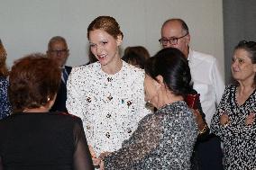 NO TABLOIDS - Prince Albert and Princess Charlene with Friendship Group of Monegasque Elders - Monaco