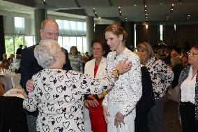 NO TABLOIDS - Prince Albert and Princess Charlene with Friendship Group of Monegasque Elders - Monaco