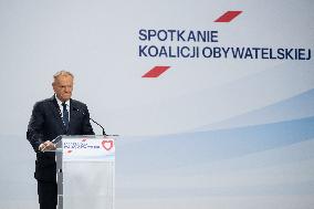 Polish PM Donald Tusk At The Civic Coalition Meeting - Warsaw