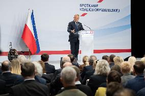 Polish PM Donald Tusk At The Civic Coalition Meeting - Warsaw