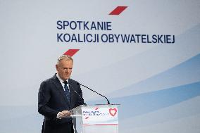 Polish PM Donald Tusk At The Civic Coalition Meeting - Warsaw