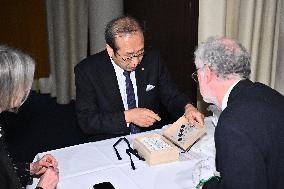 NOBEL CHAIRS ARE SIGNED BY THE PRIZE WINNERS