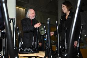 NOBEL CHAIRS ARE SIGNED BY THE PRIZE WINNERS