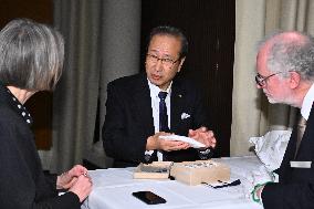 NOBEL CHAIRS ARE SIGNED BY THE PRIZE WINNERS