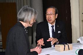 NOBEL CHAIRS ARE SIGNED BY THE PRIZE WINNERS