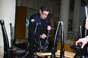 NOBEL CHAIRS ARE SIGNED BY THE PRIZE WINNERS