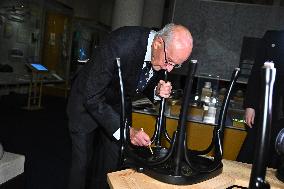 NOBEL CHAIRS ARE SIGNED BY THE PRIZE WINNERS