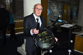 NOBEL CHAIRS ARE SIGNED BY THE PRIZE WINNERS