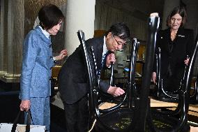 NOBEL CHAIRS ARE SIGNED BY THE PRIZE WINNERS