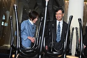 NOBEL CHAIRS ARE SIGNED BY THE PRIZE WINNERS