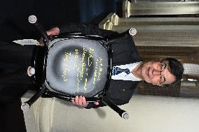 NOBEL CHAIRS ARE SIGNED BY THE PRIZE WINNERS