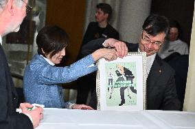 NOBEL CHAIRS ARE SIGNED BY THE PRIZE WINNERS
