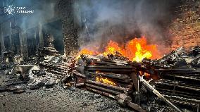 Russian Missile And Drone Attacks On Kyiv Region - Ukraine