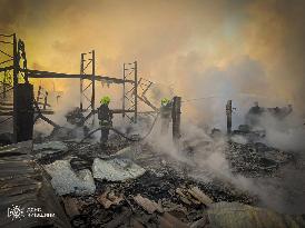 Russian Missile And Drone Attacks On Kyiv Region - Ukraine