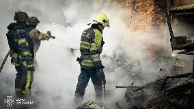 Russian Missile And Drone Attacks On Kyiv Region - Ukraine