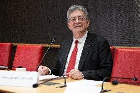 Hearing of Jean-Luc Melenchon at the National Assembly - Paris