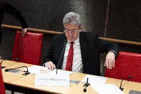Hearing of Jean-Luc Melenchon at the National Assembly - Paris