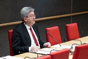 Hearing of Jean-Luc Melenchon at the National Assembly - Paris