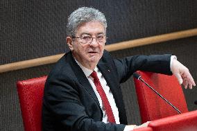 Hearing of Jean-Luc Melenchon at the National Assembly - Paris