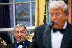 President Donald Trump Awards 2025 Kennedy Center Honorees With Medallions