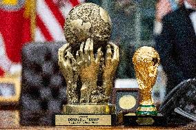 President Donald Trump Awards 2025 Kennedy Center Honorees With Medallions