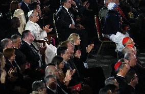 Pope Leo XIV Attends Michael Buble Concert - The Vatican