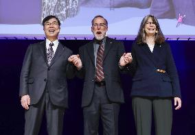 Nobel laureate Sakaguchi in Stockholm