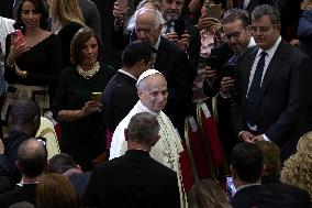 Pope Leo XIV At Vatican Concert For Needy