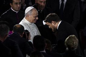 Pope Leo XIV At Vatican Concert For Needy