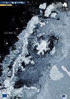 Satellite View of Graham Land - Antarctica