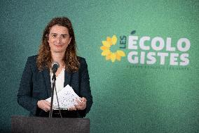 Marine Tondelier Press Conference about the Presidential Election - Paris