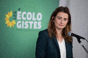 Marine Tondelier Press Conference about the Presidential Election - Paris
