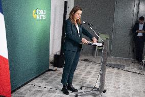 Marine Tondelier Press Conference about the Presidential Election - Paris