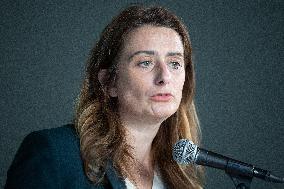 Marine Tondelier Press Conference about the Presidential Election - Paris