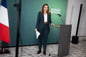 Marine Tondelier Press Conference about the Presidential Election - Paris