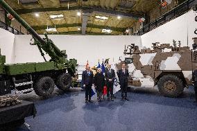 French Defence Minister and Croatia's Defence Minister visit the military defence system supplier KNDS - Versailles AJ