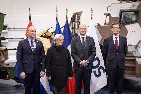 French Defence Minister and Croatia's Defence Minister visit the military defence system supplier KNDS - Versailles AJ