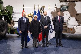French Defence Minister and Croatia's Defence Minister visit the military defence system supplier KNDS - Versailles AJ