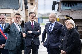 French Defence Minister and Croatia's Defence Minister visit the military defence system supplier KNDS - Versailles AJ